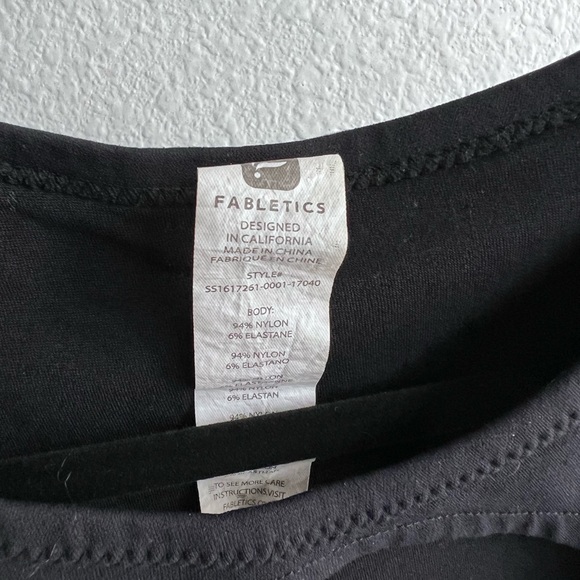 Fabletics Cold Shoulder Black Top. Size M - Picture 7 of 8